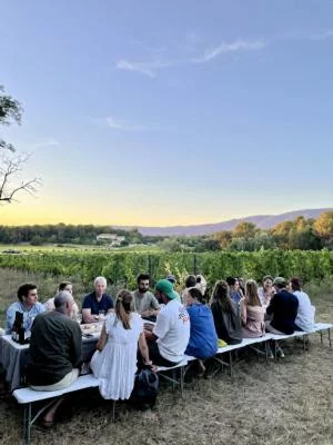 Thumbnail Apéritif au coucher du soleil dans les vignobles du Ventoux au Domaine LesChancel