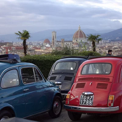 Thumbnail Florenz-Passagierfahrt mit einem Vintage Fiat 500 bei Sonnenuntergang!