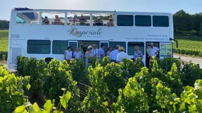 Thumbnail Epernay : Promenade en bus impérial privé dans les vignobles de Champagne et démonstration de sabrage