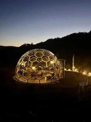 Thumbnail Cata de vinos en una burbuja de cristal en los viñedos de la agricola Barani Marino &amp; Figli